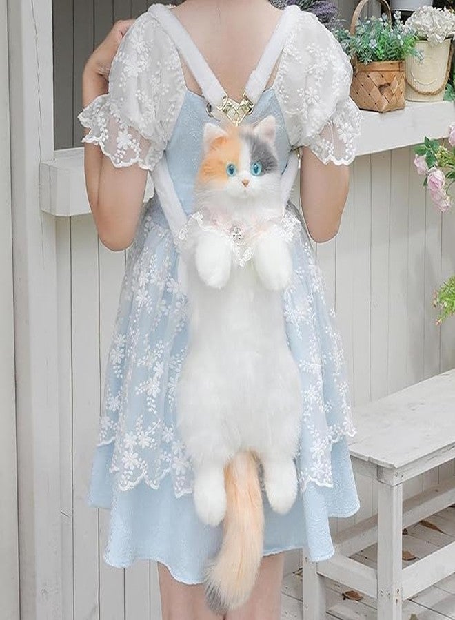 AJIGNA MART حقيبة ظهر قطيفة لطيفة للبنات من أجينا مارت | حقيبة كتف قطة كرتونية ناعمة ورائعة | حقيبة ظهر خفيفة الوزن من الفرو للأطفال والفتيات والسيدات | هدية مثالية لأعياد الميلاد والمناسبات الخاصة - Image 5